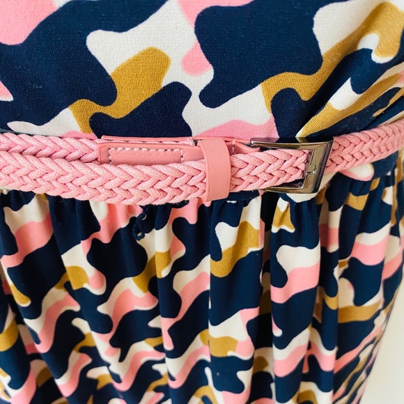 Jessica Howard Camo Print Dress With Pink Belt - Picture 2 of 4